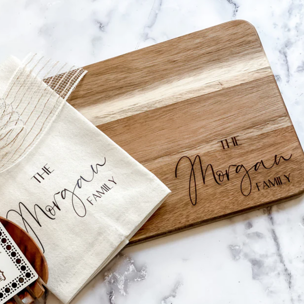 Gift Set Acacia Wood and Towel Set