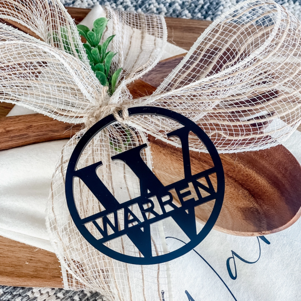 Gift Set Acacia Wood and Towel Set