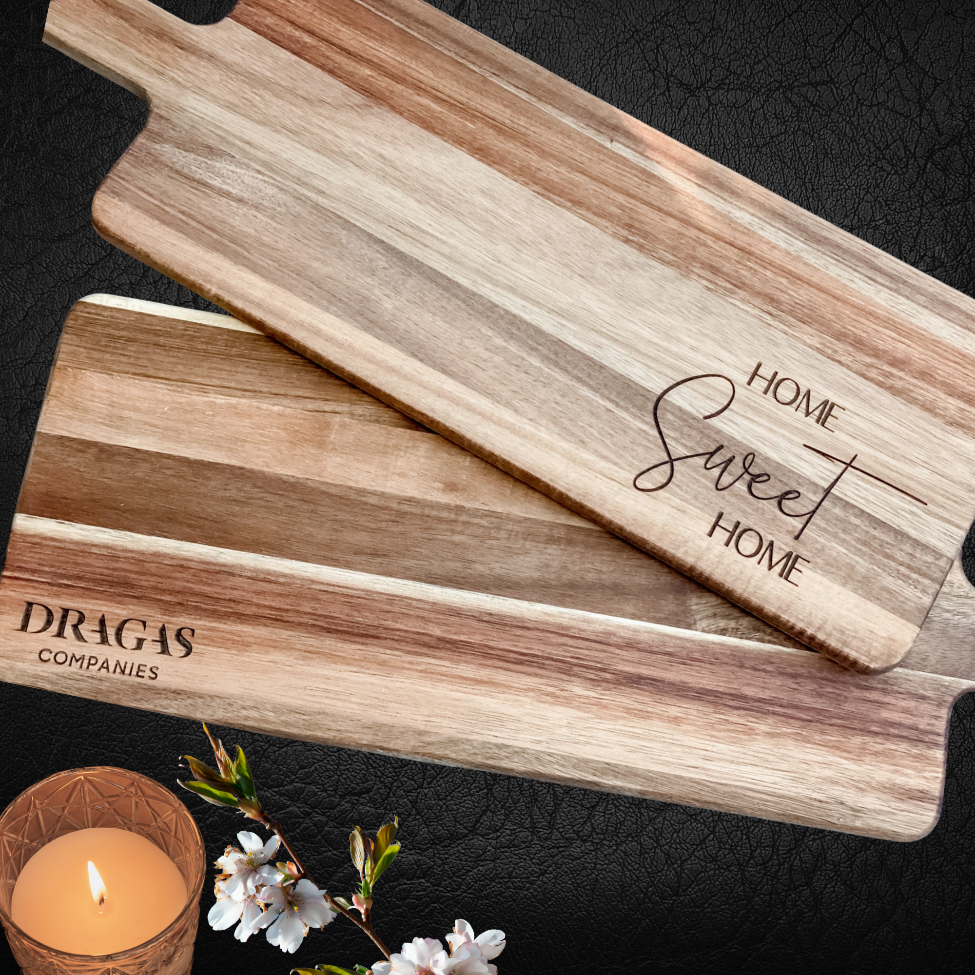 Home Sweet Home Acacia Board Gift Set