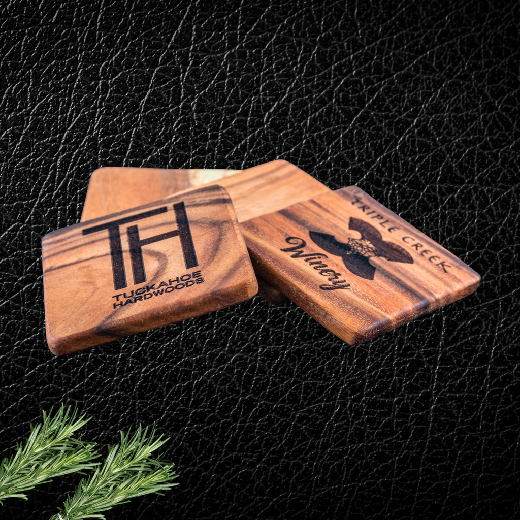 Set of 4 East Indian Walnut Coasters